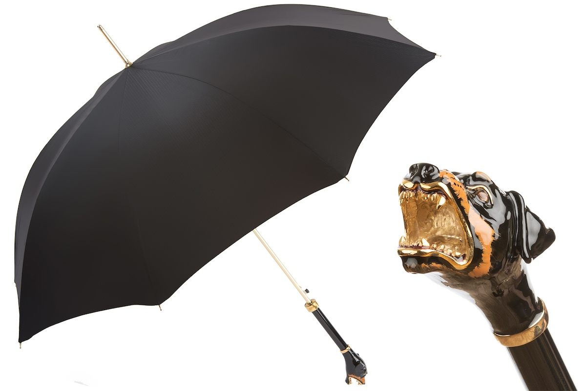 Luxury Rottweiler Umbrella – Handmade Italian Craft | Designer Rain Protection