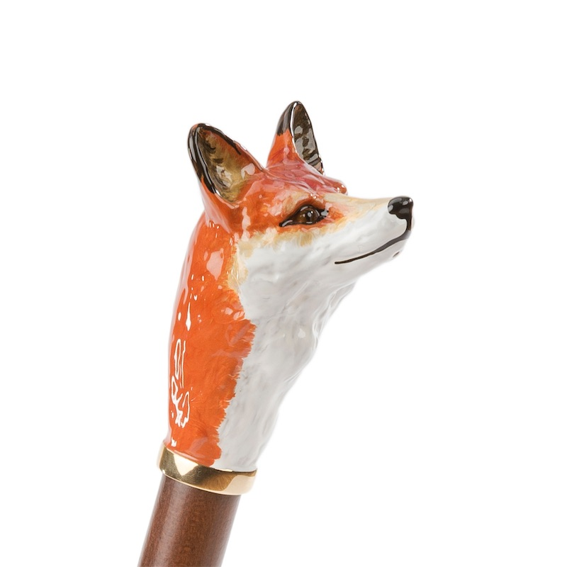 Fox Umbrella – Italian Handmade Rain Umbrella with Enameled Brass Handle & Automatic Opening