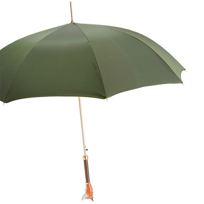 Fox Umbrella – Italian Handmade Rain Umbrella with Enameled Brass Handle & Automatic Opening