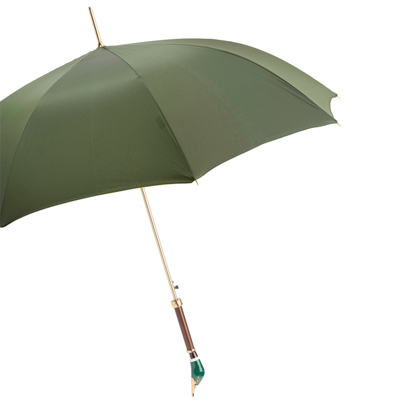 Handmade Italian Umbrella – Luxury Rain Umbrella with Enameled Brass Handle