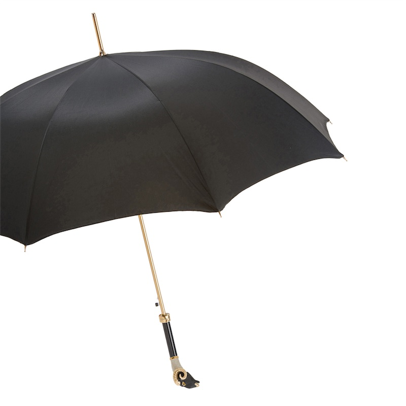 Handmade Luxury Umbrella – Italian Crafted Rain Umbrella with Enameled Brass Handle