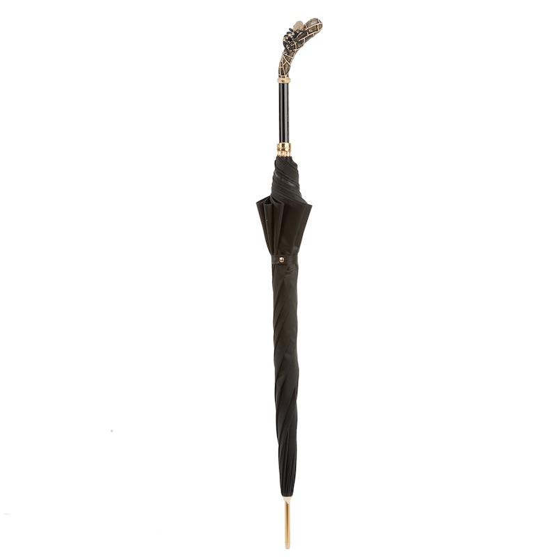 Luxury Tarantula Umbrella – Handmade Italian Designer Umbrella with Swarovski Crystal Handle