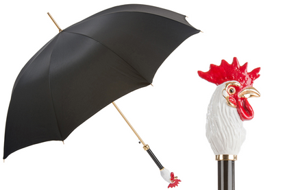Designer Rooster Umbrella – Handmade Italian Craftsmanship With Enameled Brass Handle
