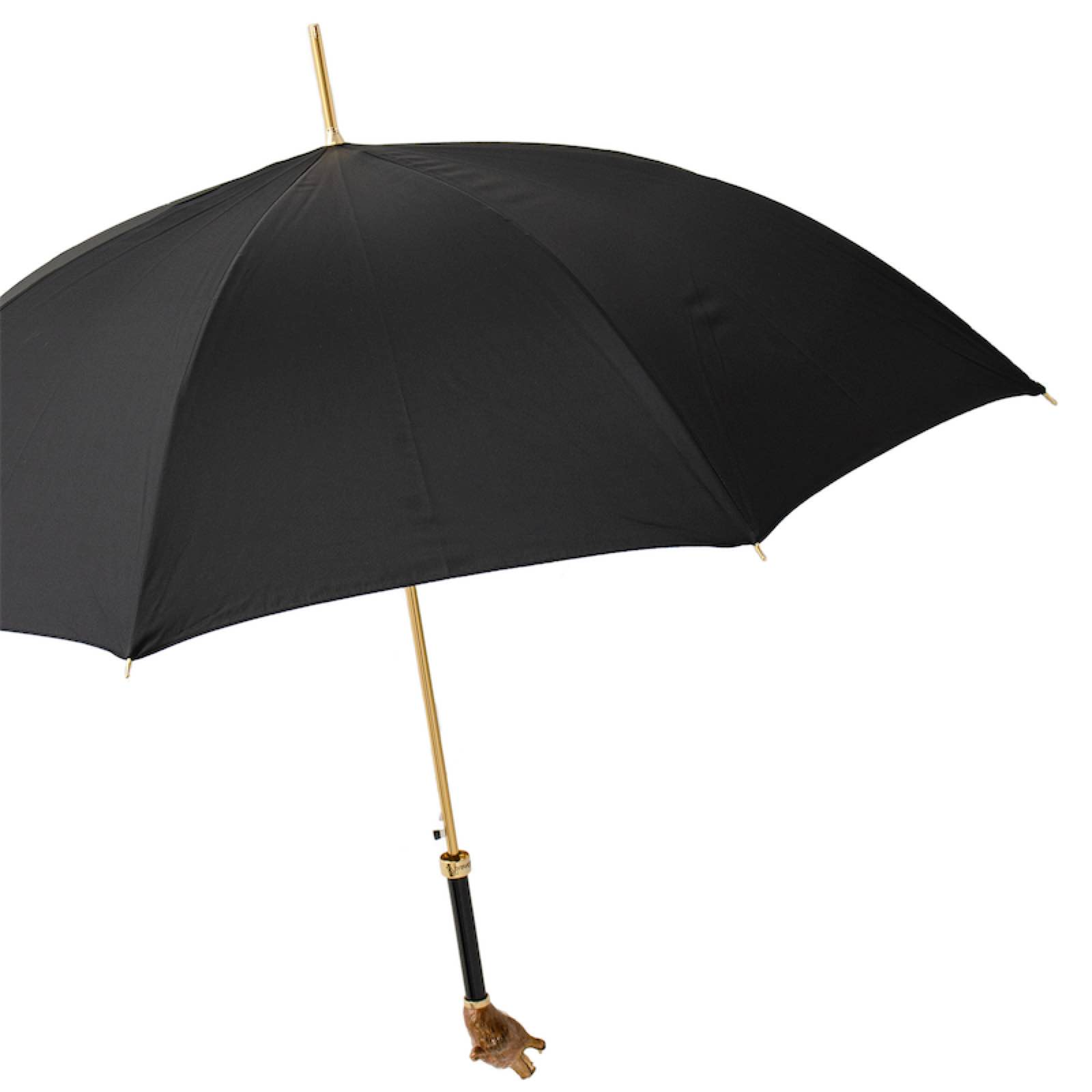 Brown Bear Umbrella – Handmade Italian Luxury Rain Gear with Brass Handle