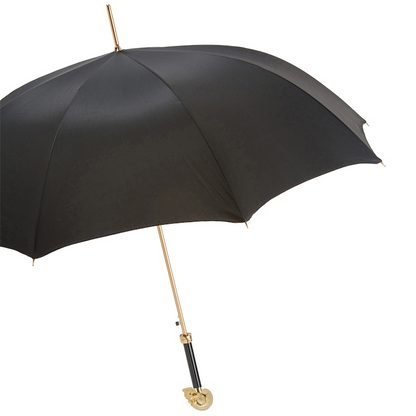 Golden Skull Umbrella – Handmade Italian Automatic Rain Umbrella with Gilt Resin Handle
