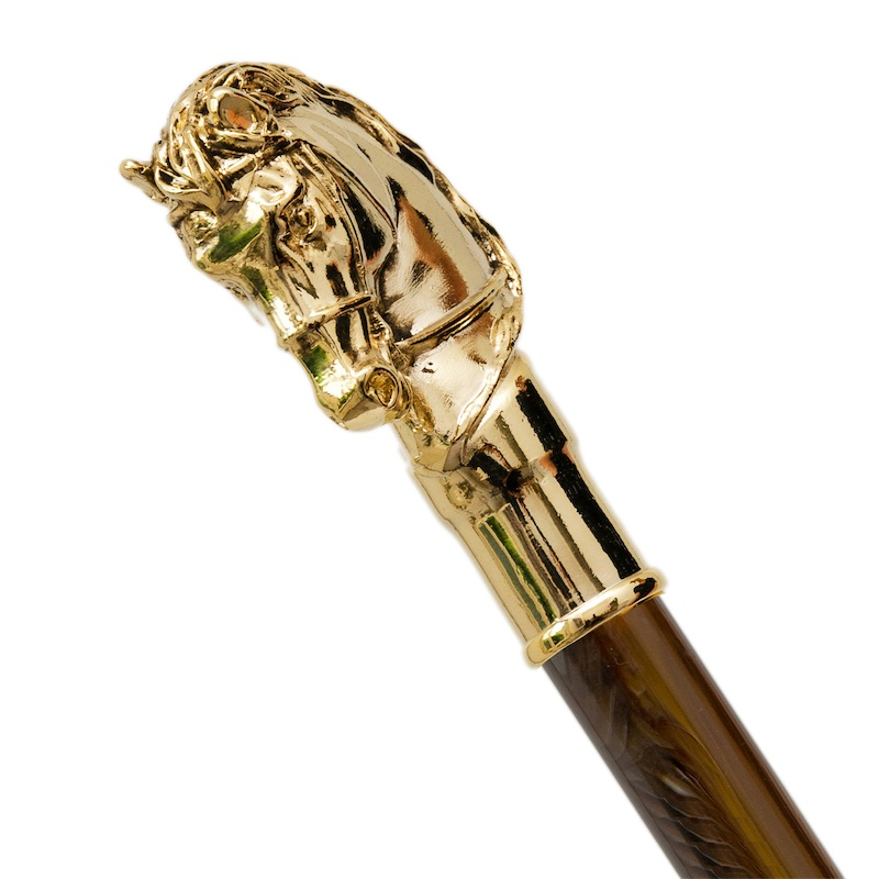 Golden Horse Umbrella – Handmade Italian Designer Rain Umbrella | Luxury Automatic Opening