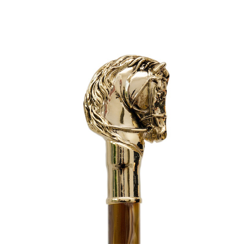 Golden Horse Umbrella – Handmade Italian Designer Rain Umbrella | Luxury Automatic Opening