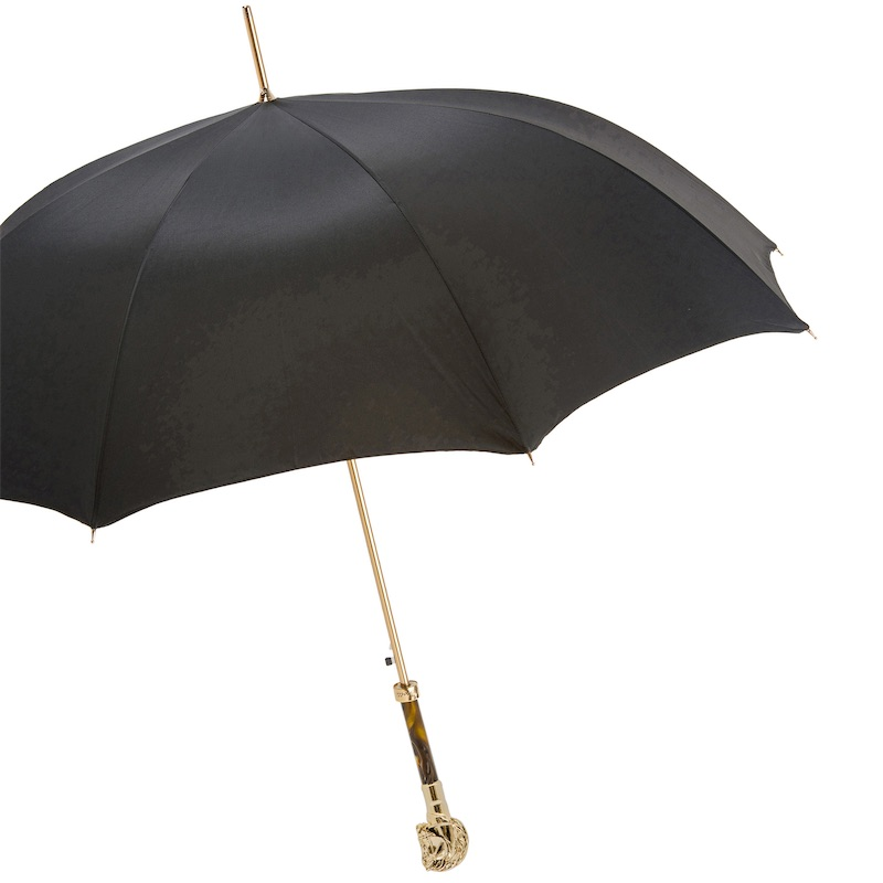 Golden Horse Umbrella – Handmade Italian Designer Rain Umbrella | Luxury Automatic Opening
