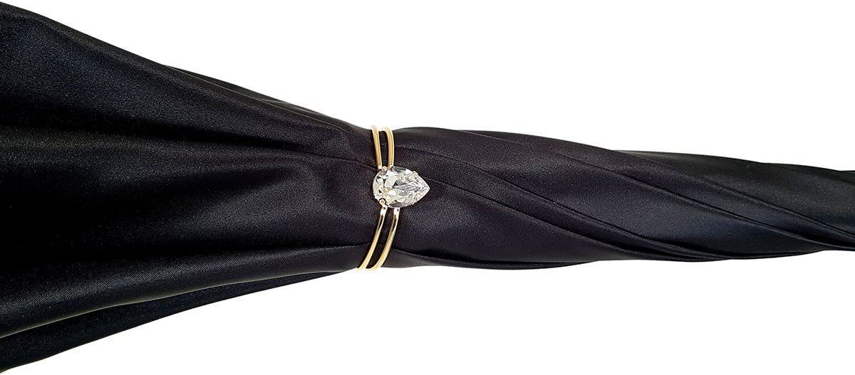 Double Canopy Umbrella – Handmade Italian Black White Plaid Rain Gear