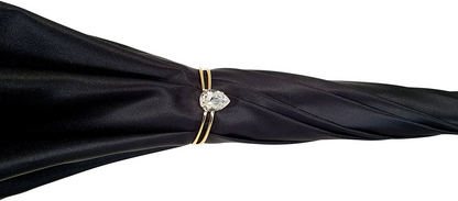 Double Canopy Umbrella – Handmade Italian Black White Plaid Rain Gear