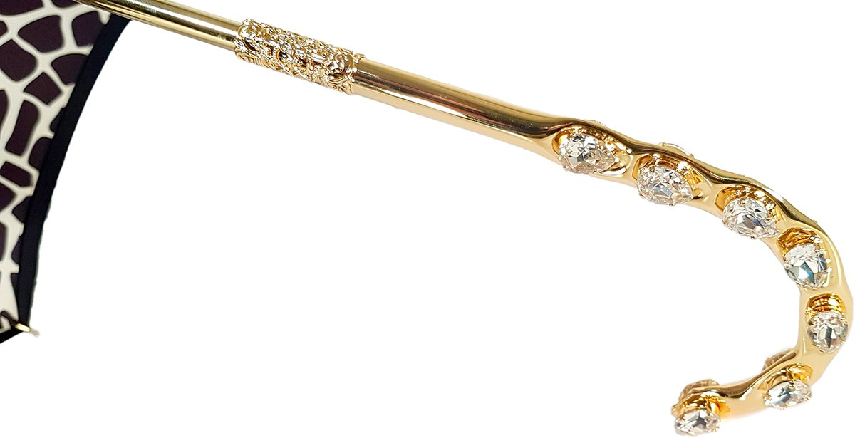 Double Canopy Umbrella – Handmade Italian Black White Plaid Rain Gear