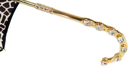 Double Canopy Umbrella – Handmade Italian Black White Plaid Rain Gear