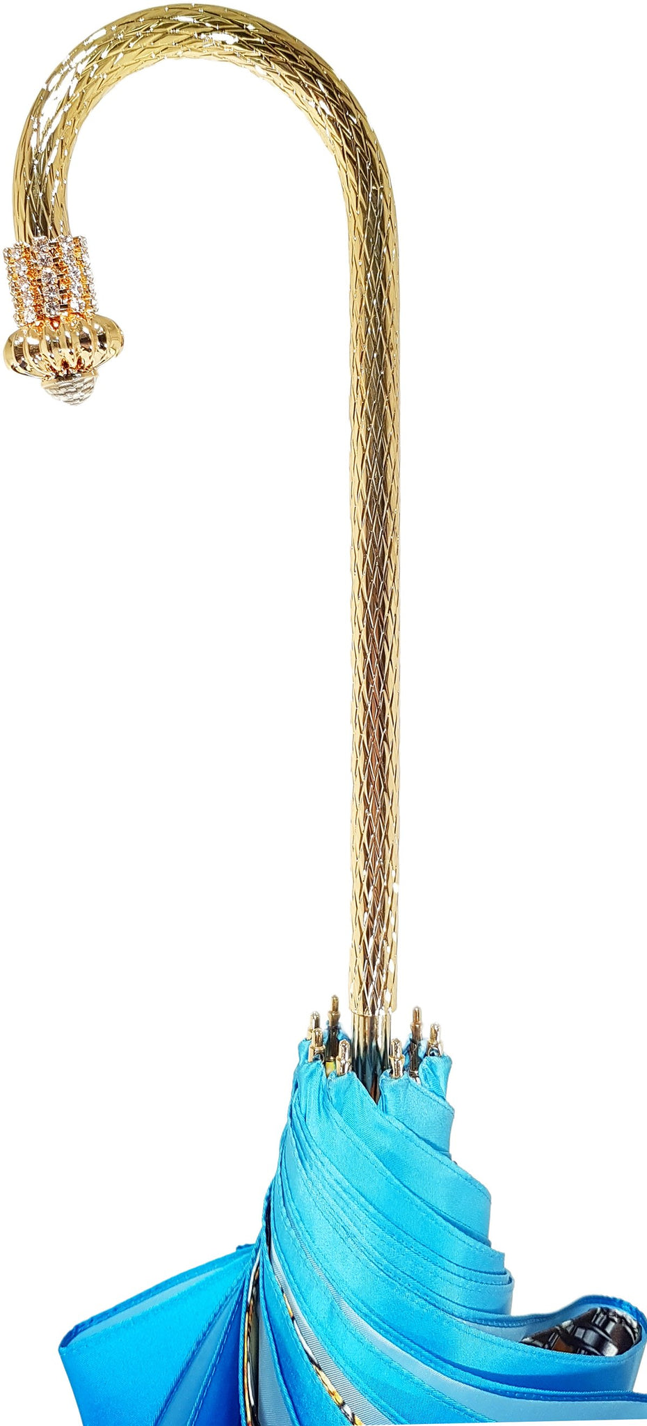 Leopardized Umbrella – Handmade Italian Double Canopy With Swarovski Handle