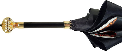 Double Cloth Umbrella – Women's Rain Umbrella with Elegant Horses Print & UV Protection