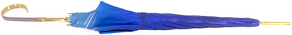 Luxury Blue Umbrella – Italian Handcrafted Blue Rose Automatic Opening Rain Umbrella