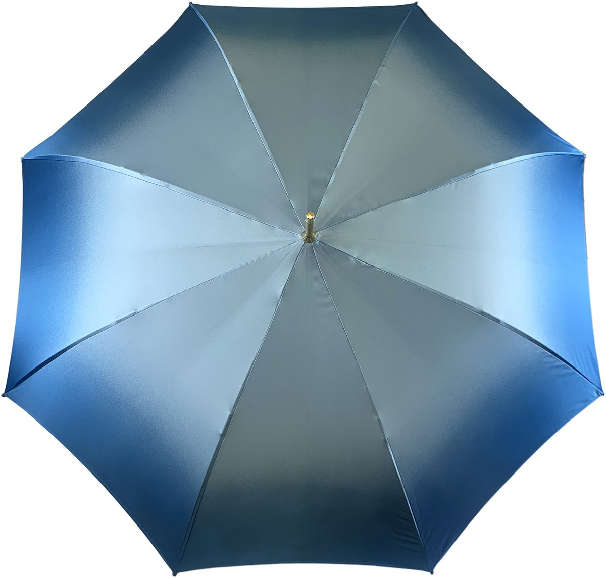 Luxury Floral Umbrella – Light Blue Satin, Swarovski Handle, UV Protection