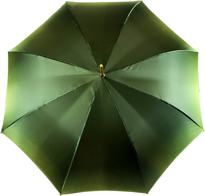 Italian Luxury Umbrella – Elegant Green Floral Double Canopy Rain Umbrella