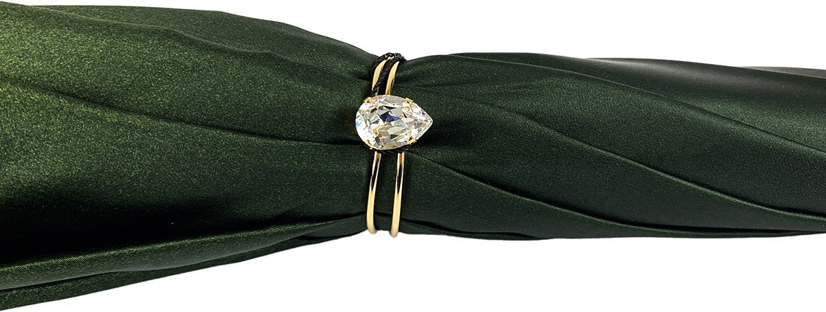 Italian Luxury Umbrella – Elegant Green Floral Double Canopy Rain Umbrella