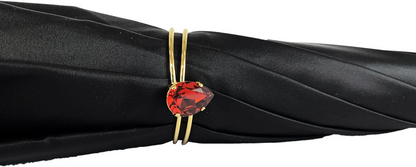 Giraffe Print Umbrella – Handmade Italian Design | Black Satin Canopy, 24K Gold Handle