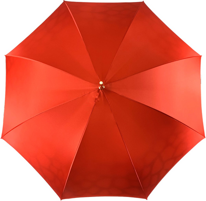 Luxury Giraffe Umbrella – Handmade Italian Rain Umbrella With Red Satin Canopy