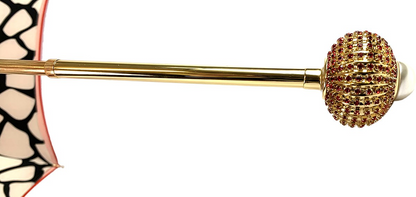 Luxury Giraffe Umbrella – Handmade Italian Rain Umbrella With Red Satin Canopy