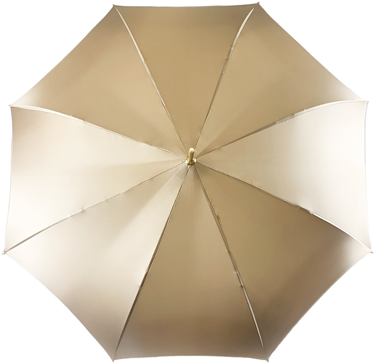Cream Double Fabric Umbrella – Luxury Rain Umbrella with Gold Plated Handle & UV Protection