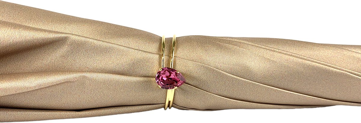 Cream Double Fabric Umbrella – Luxury Rain Umbrella with Gold Plated Handle & UV Protection