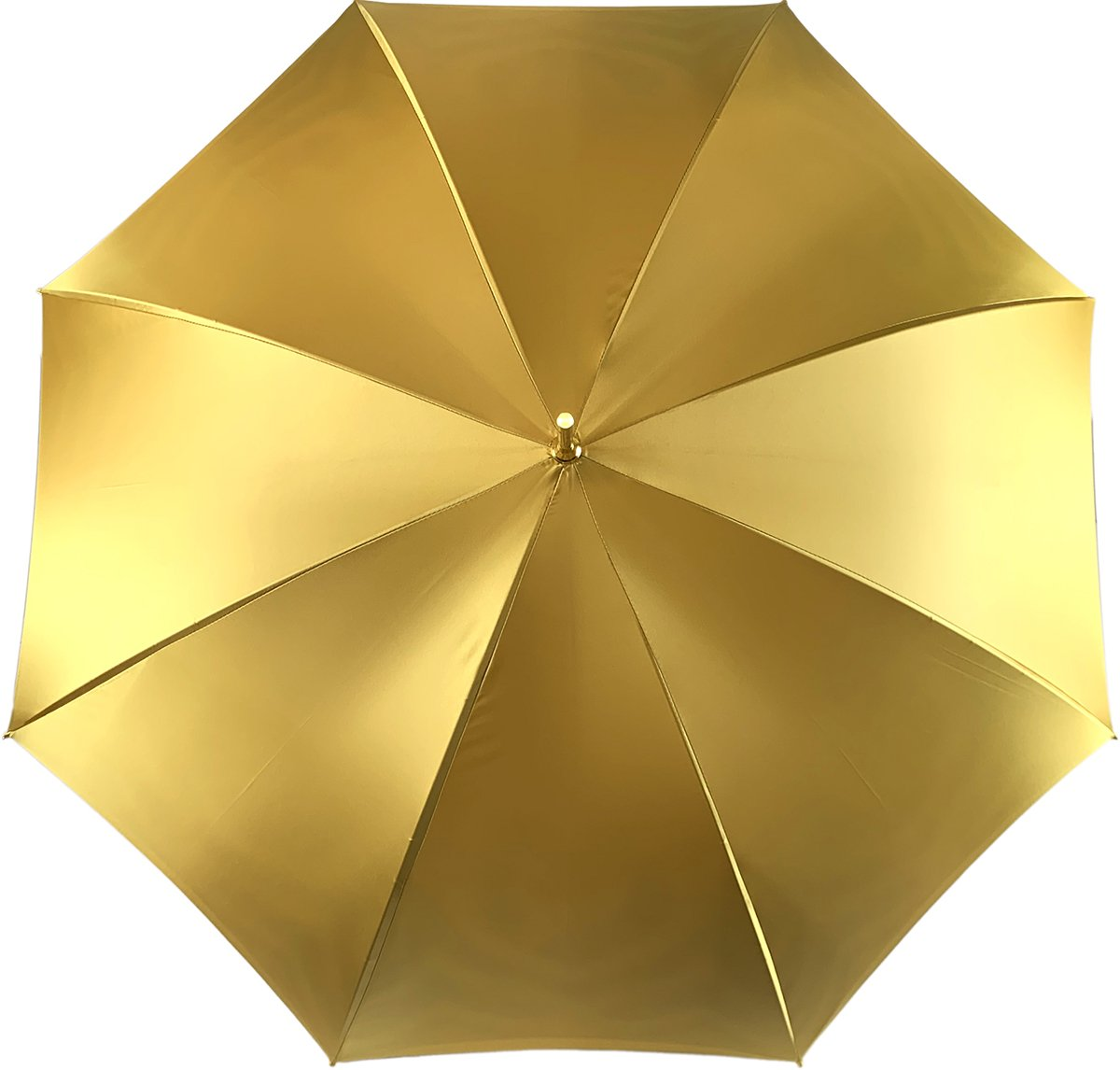 Yellow Gold Umbrella – Double Canopy Handmade Italian Satin Luxury Rain Gear