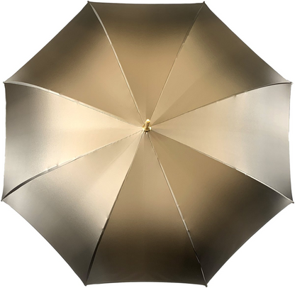 Double Cloth Umbrella – Elegant Chocolate Color | Gold Plated Handle, UV Protection