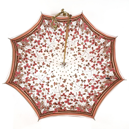 Light Pink Umbrella – Handcrafted Italian Luxury With Swarovski Floral Handle