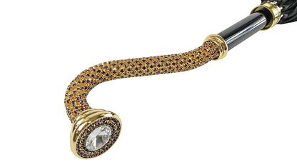 Amethyst Elegance Umbrella – Luxury Rain Umbrella with Amethyst Crystal Handle & 24K Gold-Plated Accessories