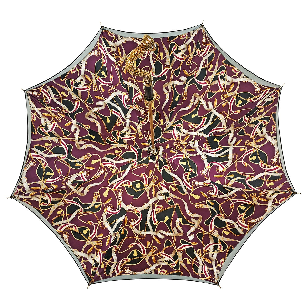 Amethyst Elegance Umbrella – Luxury Rain Umbrella with Amethyst Crystal Handle & 24K Gold-Plated Accessories