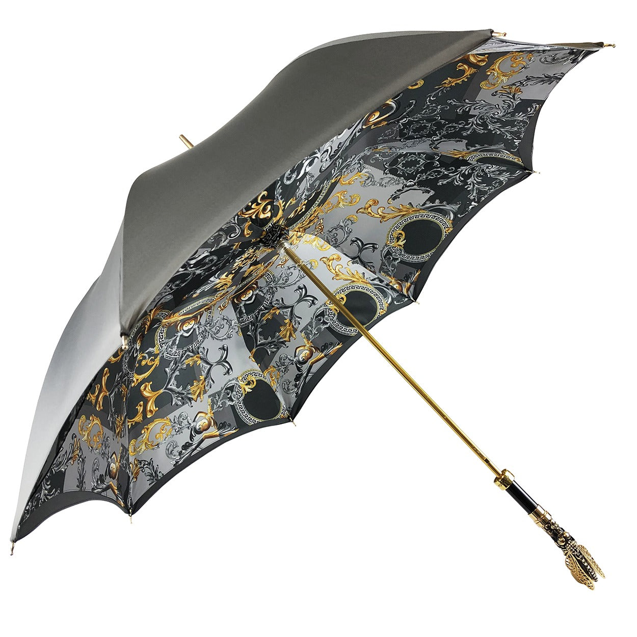 Handcrafted Luxury Umbrella – Elegant Satin Canopy With Dragonfly Handle & Swarovski Crystals
