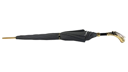 Handcrafted Luxury Umbrella – Elegant Satin Canopy With Dragonfly Handle & Swarovski Crystals