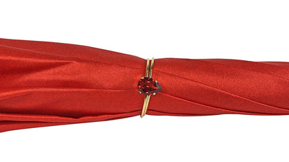 Romantic Red Roses Umbrella – Handmade Luxury Umbrella with Gold-Plated Brass Handle