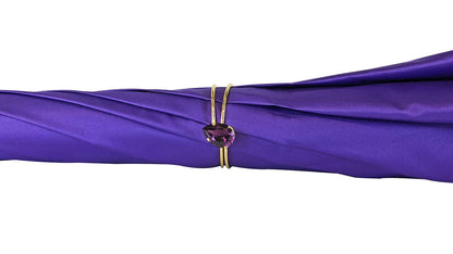 Handmade Italian Umbrella – Purple Satin Butterfly Design with Swarovski Crystal Handle