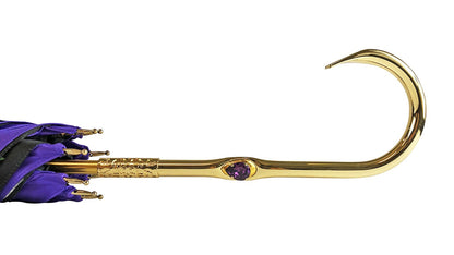 Handmade Italian Umbrella – Purple Satin Butterfly Design with Swarovski Crystal Handle