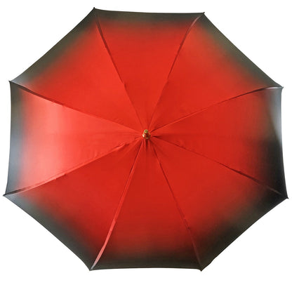 Green Red Umbrella – Automatic Open Satin Fabric Umbrella with Gold Plated Handle