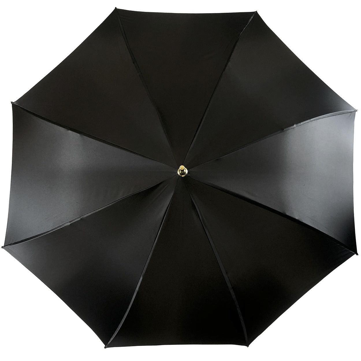 Black Cream Dot Umbrella – Italian Luxury Handmade Handle, Swarovski Crystal, 24K Gold