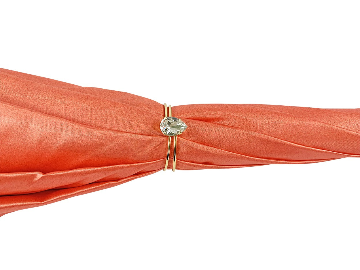 Goldplated Octopus Umbrella – Luxury Satin Coral Canopy, Swarovski Crystal, Handmade Italian