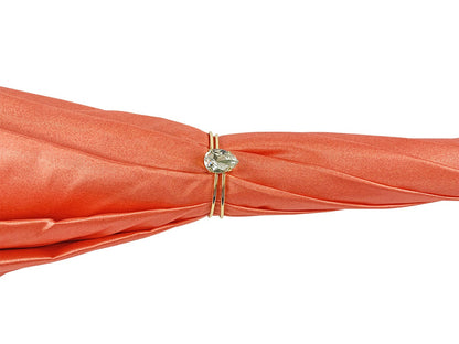 Goldplated Octopus Umbrella – Luxury Satin Coral Canopy, Swarovski Crystal, Handmade Italian