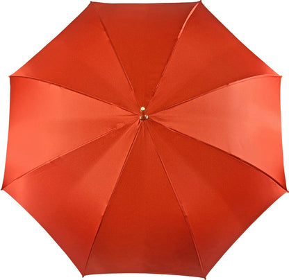 Handcrafted Red Umbrella – Luxury Rain Gear with 24K Gold Jewel Handle