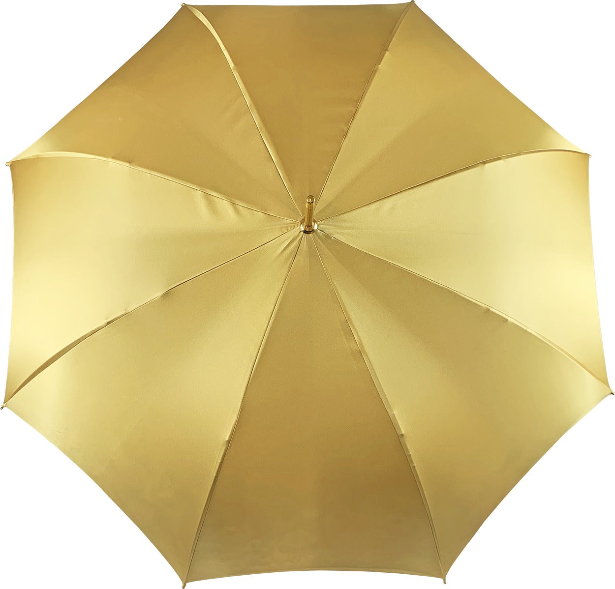 Golden Satin Umbrella – Double Canopy, Swarovski Crystal Details & 24K Gold Handle