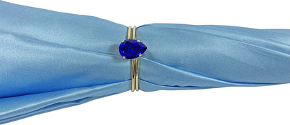 Blue Peacock Umbrella – Handmade Satin Luxury Rain Accessory With 24K Gold Handle