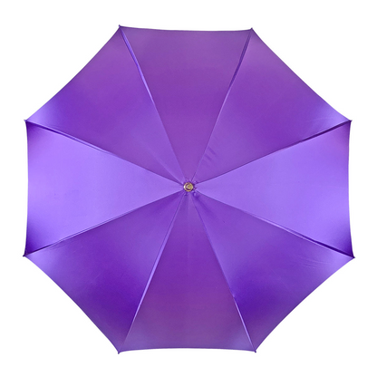 Purple Luxury Umbrella – Handmade Italian Satin Rain Umbrella with Swarovski Crystal Handle