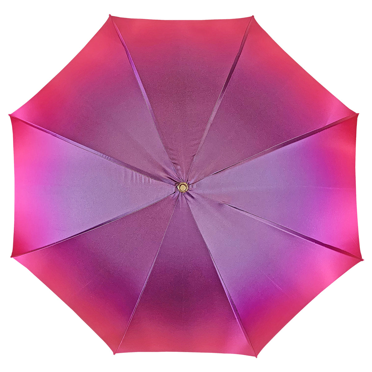 Fuchsia Designer Umbrella – Luxury Rain Umbrella with Crystal Handle & 24K Gold Accessories