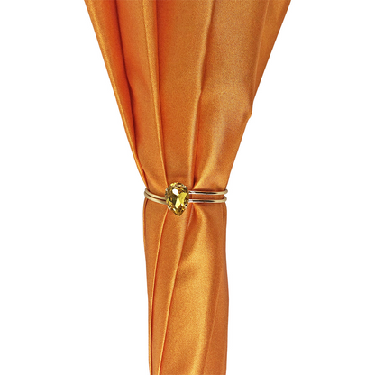 Orange Leopard Umbrella – Handmade Luxury Rain Umbrella with 24K Gold Handle