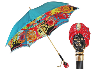 Handcrafted Silk Umbrella – Luxury Rain Shield with Colorful Sicily Design