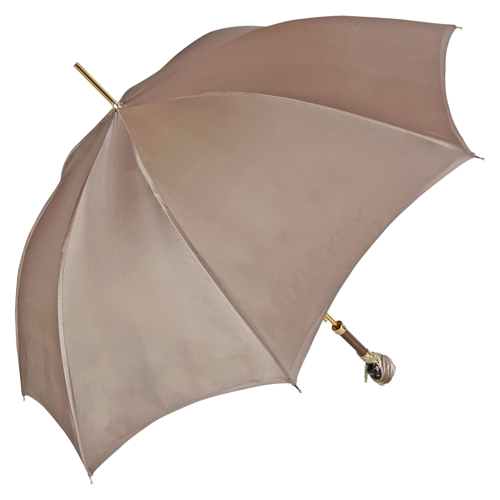 Handcrafted Umbrella – Classic Sicily Design | 24K Gold Handle, Satin Canopy