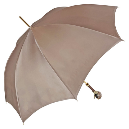 Handcrafted Umbrella – Classic Sicily Design | 24K Gold Handle, Satin Canopy